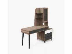 Best AHD Escritorio casa oficina diseño moderno 120 x 55 cm cajonera vitrina Noly - Natural Marru00f3n