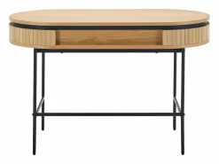 Vente-unique Escritorio con 1 cajón de chapado en roble y en color natural y negro - CARDIONA