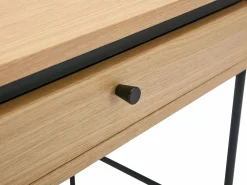 Vente-unique Escritorio con 1 cajón de chapado en roble y en color natural y negro - CARDIONA