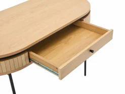 Vente-unique Escritorio con 1 cajón de chapado en roble y en color natural y negro - CARDIONA