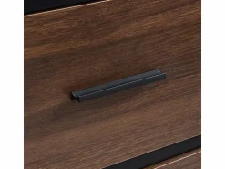 DripeX Escritorio con 3 cajones de almacenamiento - tablero de madera - MDF y Metal - Marrón + Negro - 138,5x58x75cm Marru00f3n