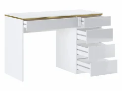 Escritorio con 5 cajones en color brillante y dorado - VUKIA Escritorio Tradicional