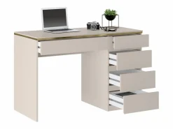 Sale Vente-unique Escritorio con 5 cajones en color y dorado - VUKIA de Pascal Morabito Beige