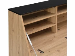 Hot Escritorio con 2 puertas de MDF natural y negro - MALEDA Escritorio Secreter