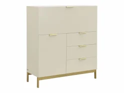 Vente-unique Escritorio con 2 puertas y 3 cajones en MDF y metal color - ERWIN