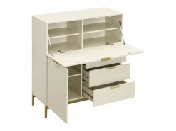Vente-unique Escritorio con 2 puertas y 3 cajones en MDF y metal color - ERWIN