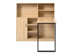 Discount Escritorio con almacenaje y estantes, diseño moderno, MDF, natural (120x50x120 cm) Escritorio Secreter