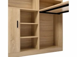 Discount Escritorio con almacenaje y estantes, diseño moderno, MDF, natural (120x50x120 cm) Escritorio Secreter