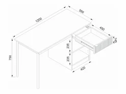 Vente-unique Escritorio con almacenamiento en MDF y metal y dorado - MILIAKI de Pascal Morabito