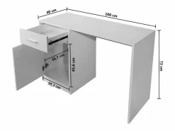 Clicnbuy Escritorio con cajón y armario 100x40x73 cm