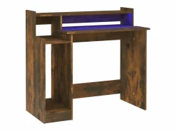 Outlet Clicnbuy Escritorio con LED madera ingeniería roble ahumado 97x45x90 cm Marru00f3n