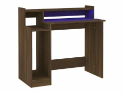 Clicnbuy Escritorio con LED madera ingeniería marrón roble 97x45x90 cm