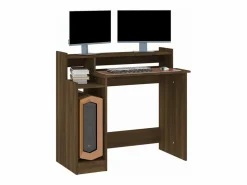 Clicnbuy Escritorio con LED madera ingeniería marrón roble 97x45x90 cm