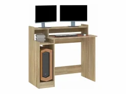 Clicnbuy Escritorio con LED madera contrachapada roble sonoma 97x45x90cm