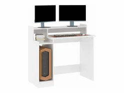 Online Escritorio con luz LED madera contrachapada 97x45x90 cm Mesa Gaming
