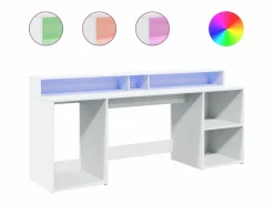 Hot Escritorio con luz LED madera ingeniería 200x55x91 cm Escritorio Tradicional