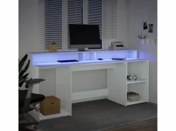 Hot Escritorio con luz LED madera ingeniería 200x55x91 cm Escritorio Tradicional