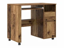 Clicnbuy Escritorio con Ruedas con cajón Madera Vieja 91 x 50 x 77 cm