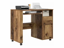 Clicnbuy Escritorio con Ruedas con cajón Madera Vieja 91 x 50 x 77 cm