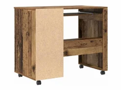 Clicnbuy Escritorio con Ruedas con cajón Madera Vieja 91 x 50 x 77 cm