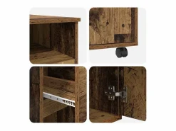 Clicnbuy Escritorio con Ruedas con cajón Madera Vieja 91 x 50 x 77 cm