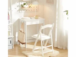 Best Sobuy Escritorio con Un Cajón y 3 Percheros Mesa de Ordenador 60x40x77 cm FWT43-W ES Blanco