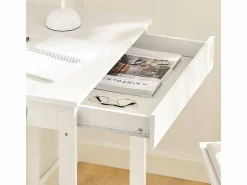 Best Sobuy Escritorio con Un Cajón y 3 Percheros Mesa de Ordenador 60x40x77 cm FWT43-W ES Blanco