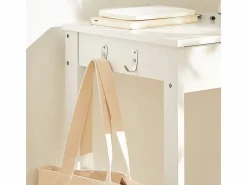 Best Sobuy Escritorio con Un Cajón y 3 Percheros Mesa de Ordenador 60x40x77 cm FWT43-W ES Blanco