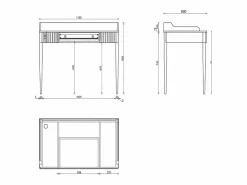 Vente-unique Escritorio consola con 1 cajón en MDF mate - RENEVI by Pascal Morabito