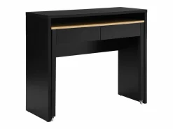 Vente-unique Escritorio consola extensible con 2 cajones en color negro y natural - LOAVIA