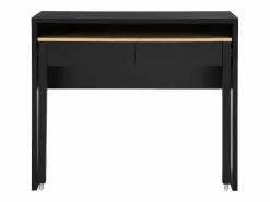 Vente-unique Escritorio consola extensible con 2 cajones en color negro y natural - LOAVIA