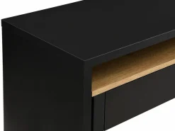 Vente-unique Escritorio consola extensible con 2 cajones en color negro y natural - LOAVIA
