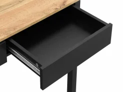 Vente-unique Escritorio consola extensible con 2 cajones en color negro y natural - LOAVIA
