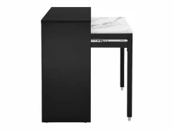 New Escritorio consola extensible con 2 cajones negro y efecto mármol blanco - LOAVIA Consola Escritorio|Consola