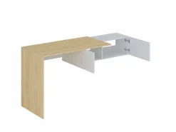 Online Escritorio consola flotante con 2 armarios color natural y blanco - MOLAWA Consola Escritorio|Consola