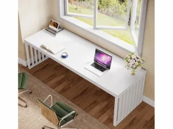 Online Escritorio de 180 cm, gran escritorio para ordenador, escritorio para PC, escritorio de oficina con marco metálico resistente Mesa De Ordenador