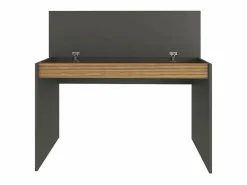 Discount Escritorio de diseño moderno color negro de madera con estante puerta abatible 120cm Heaton Escritorio Tradicional