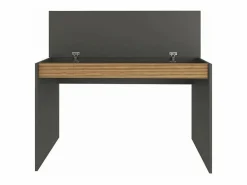 Discount Escritorio de diseño moderno color negro de madera con estante puerta abatible 120cm Heaton Escritorio Tradicional