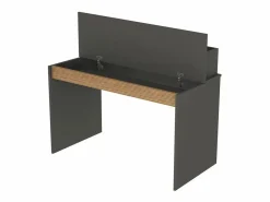 Discount Escritorio de diseño moderno color negro de madera con estante puerta abatible 120cm Heaton Escritorio Tradicional