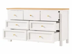 Best ModernLuxe Escritorio de esquina 120×40×70 cm - con 7 cajones - diseño 2 en 1 - tablero giratorio 360° - certificado FSC - + natural Blanco