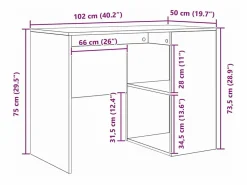 Best vidaxl Escritorio de Esquina con cajón Madera vieja 102 x 88 x 75 cm Marru00f3n