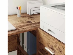 Best vidaxl Escritorio de Esquina con cajón Madera vieja 102 x 88 x 75 cm Marru00f3n