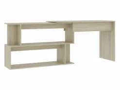Sale Escritorio de esquina contrachapada color roble 200x50x76 cm ES164979 Marru00f3n