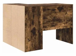vidaxl Escritorio de Esquina con cajón Roble ahumado 102 x 88 x 75 cm