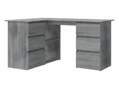 Discount Clicnbuy Escritorio de esquina contrachapada Sonoma 145x100x76 cm Gris