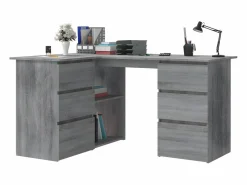 Discount Clicnbuy Escritorio de esquina contrachapada Sonoma 145x100x76 cm Gris