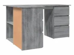 Discount Clicnbuy Escritorio de esquina contrachapada Sonoma 145x100x76 cm Gris