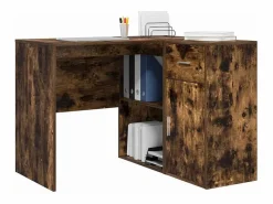 Clicnbuy Escritorio de Esquina con cajón Roble ahumado 102 x 50 x 75 cm