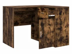 Clicnbuy Escritorio de Esquina con cajón Roble ahumado 102 x 50 x 75 cm