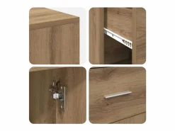 Hot Clicnbuy Escritorio de Esquina con cajón Roble artisan 102 x 50 x 75 cm Marru00f3n